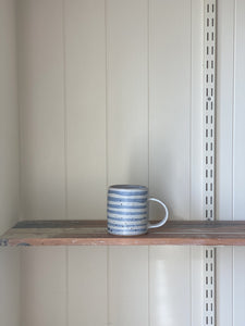 single mug - indigo stripe