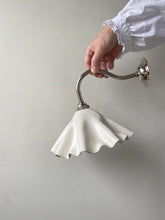 Load image into Gallery viewer, bespoke drape wall pendant light - preorder - white - nickel / brass options available