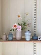 Load image into Gallery viewer, Big bud vase 2 - indigo stripe -  one of a kind
