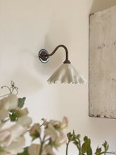 Load image into Gallery viewer, bespoke drape wall pendant light - preorder - white - nickel / brass options available