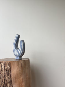 handbuilt sculptural vessel 56 - indigo stripe