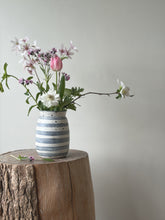 Load image into Gallery viewer, Big bud vase 2 - indigo stripe - one of a kind