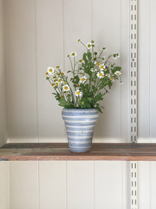 Big bud vase 1 - indigo stripe -  one of a kind