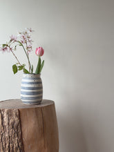 Load image into Gallery viewer, Big bud vase 2 - indigo stripe - one of a kind