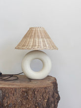 Load image into Gallery viewer, Bespoke Hoop Lamp 73 - toi toi raw- rattan or linen shade