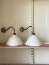 Load image into Gallery viewer, bespoke cloche wall pendant light - preorder - white - nickel / brass options available

