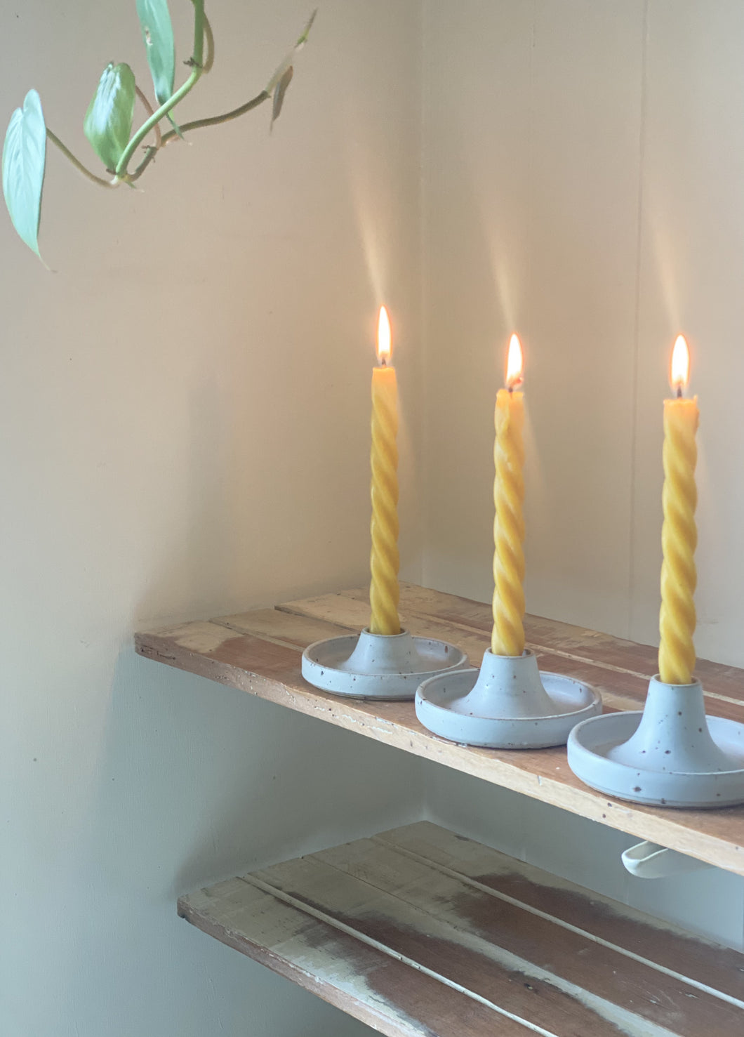 candle holder trio - cloud