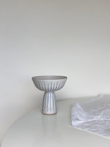 pedestal bowl 22 - indigo stripe