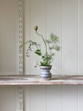 Load image into Gallery viewer, Indigo stripe vase 648 - one of a kind
