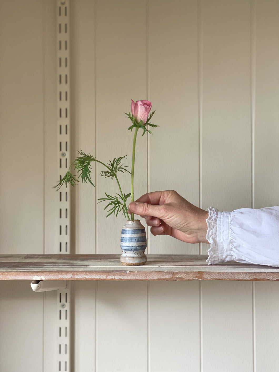 bud vase 630 - one of a kind - indigo stripe