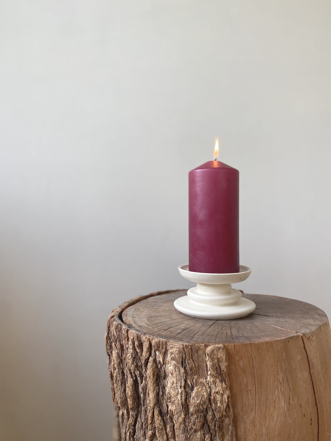one of a kind pillar candlestick 22 - white