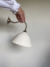 Load image into Gallery viewer, bespoke cloche wall pendant light - preorder - white - nickel / brass options available
