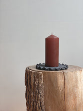 Load image into Gallery viewer, scalloped candleholder - raw black - large
