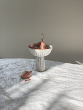 Load image into Gallery viewer, pedestal bowl 22 - indigo stripe
