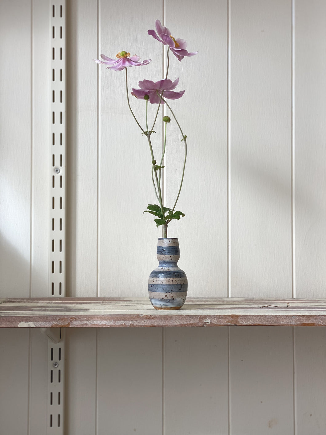 bud vase 614 - one of a kind - indigo stripe