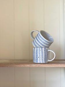 pair of cups - indigo stripe preorders now closed - will reopen after Christmas