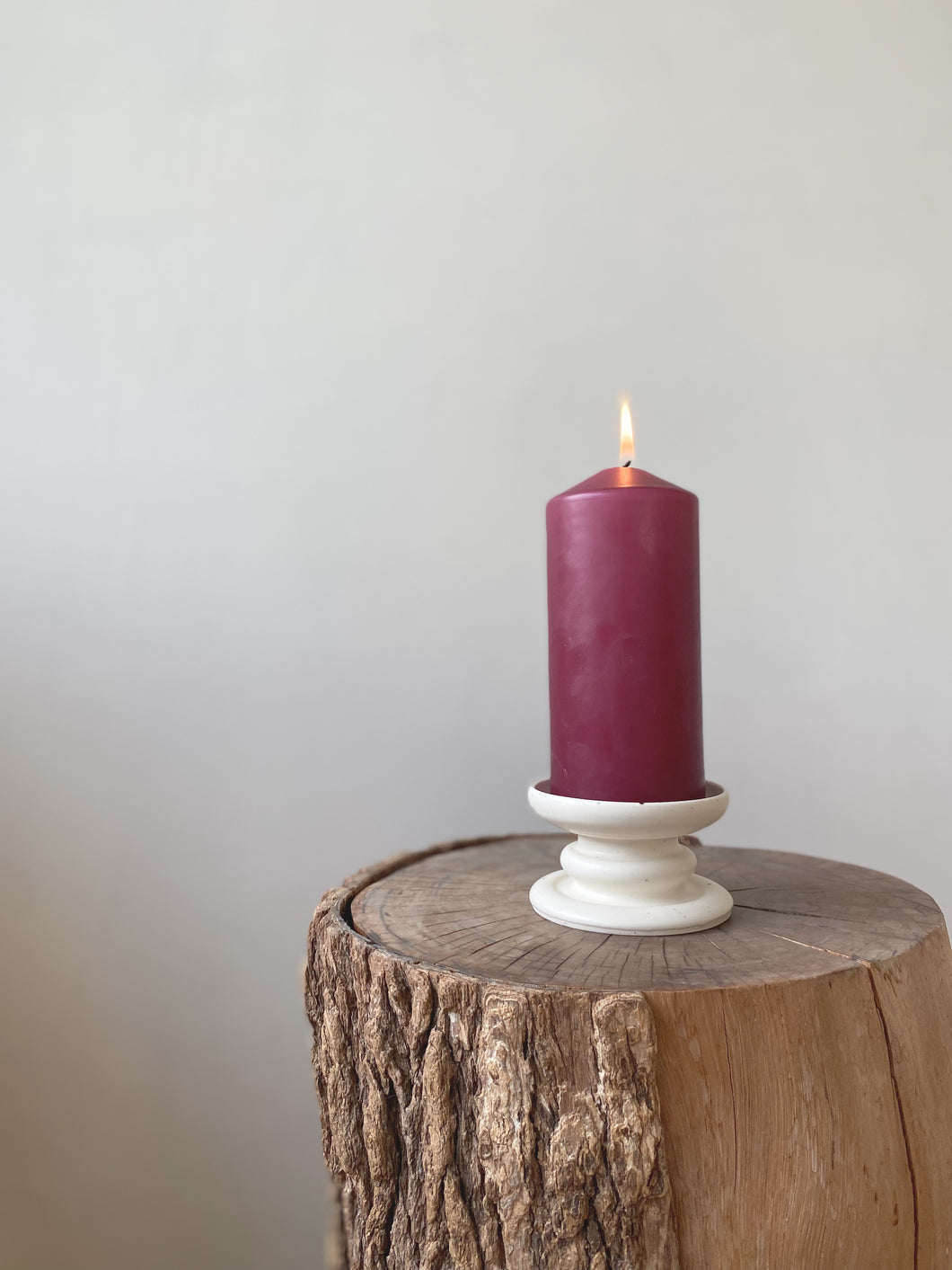 one of a kind pillar candlestick 24 - white