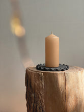 Load image into Gallery viewer, scalloped candleholder - raw black - large
