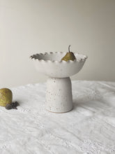 Load image into Gallery viewer, ruffle pedestal bowl 16 - cloud - extra large

